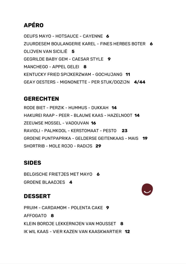 Loewy bistro menu september 2026
